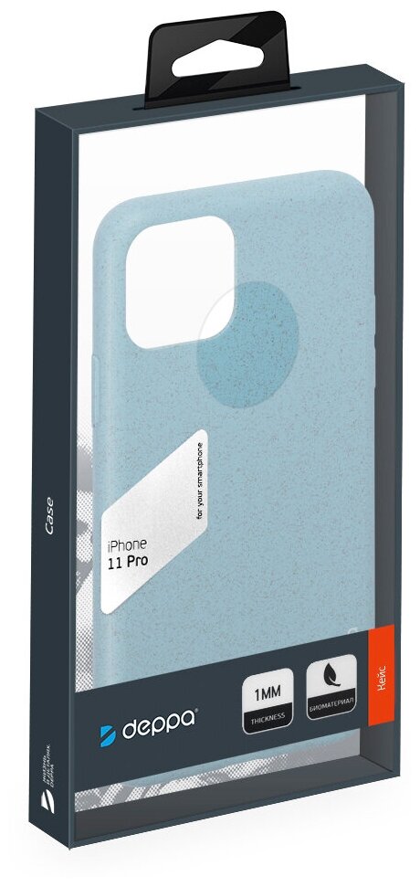 Чехол (клип-кейс) DEPPA Eco Case, для Apple iPhone 11 Pro, голубой [87277] - фото №6