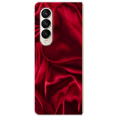 Пластиковый чехол на Samsung Galaxy Z Fold 4 / Самсунг Галакси Зет Фолд 4 Текстура красный шелк