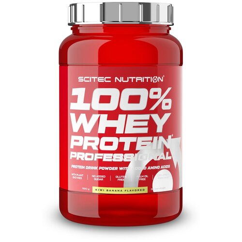 Протеин Scitec Nutrition 100% Whey Protein Professional, 920 гр., киви-банан протеин geon excellent whey 920 гр банан