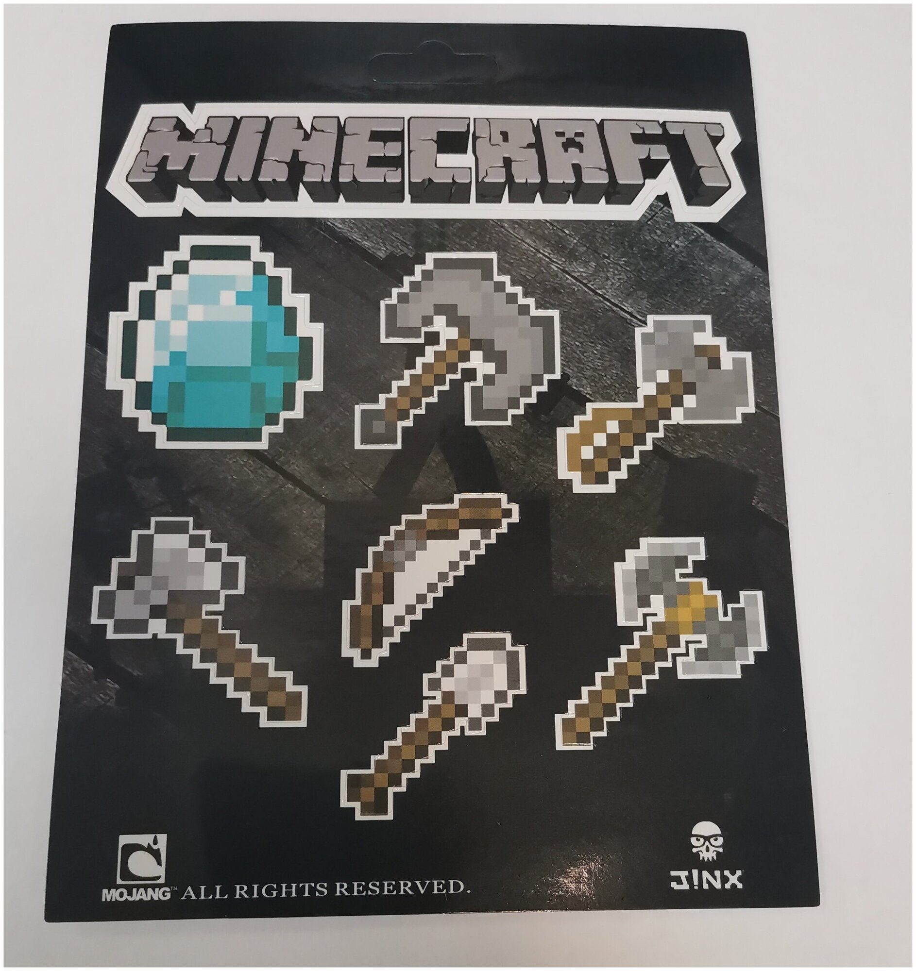 Набор 2 Наклейки Майнкрафт Блок земли,(Алмаз, Железное оружие),(дракон ...