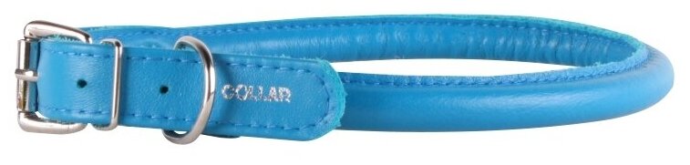 Ошейник "CoLLaR GLAMOUR" круглый, кожаный для собак (ширина 6мм, длина 20-25см) синий