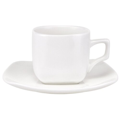 Чайная пара Wilmax фарфоровый белый: чашка 200мл с блюдцем. WL-993003. 692762