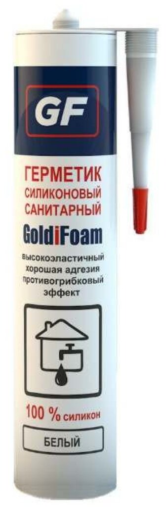 GoldiFoam герметик силиконовый санитарный белый GFsilsan_wh