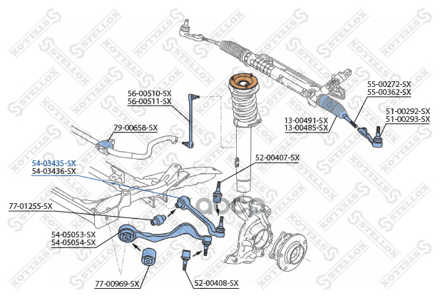 STELLOX 5403435SX 54-03435-SX_рычаг левый!\ BMW E87 04>/E90 05>