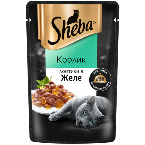 влажный корм для кошек sheba ломтики в желе с курицей 75г Корм консервированный для взрослых кошек SHEBA ломтики в желе с кроликом, 75г