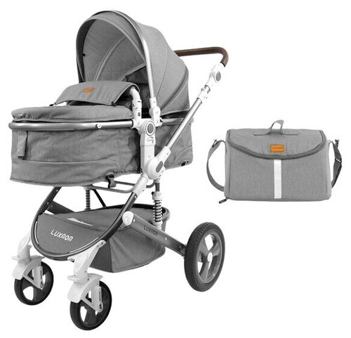 Детская Коляска 2в1 LUXMOM 518, коляска для новорожденных, цвет серый, коляска-трансформер