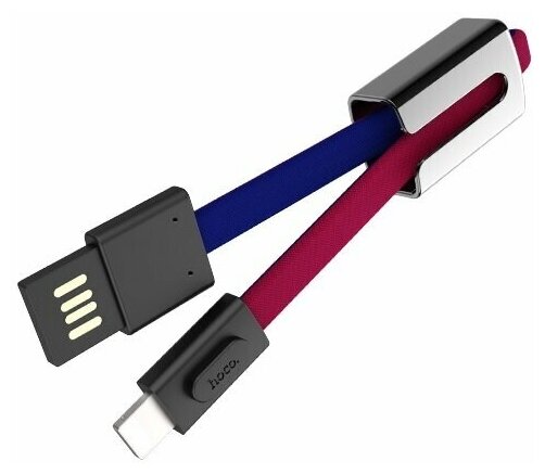 Кабель USB Lightning 8Pin HOCO U36 Mascot 1.2м красно-синий