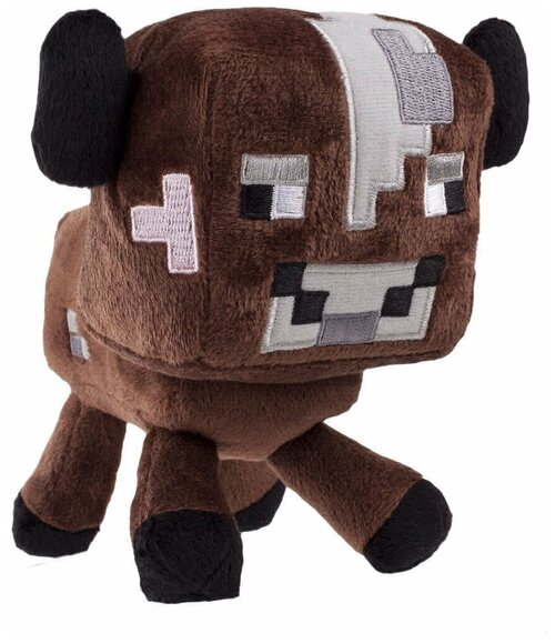 Мягкая игрушка Jazwares Minecraft Baby cow коричневый, 18 см, коричневый