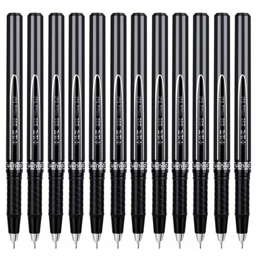 Ручка гелевая Deli S36 d - 0.5 мм, цвет черный, черные чернила, линия 0.35 мм, коробка 12 шт. (1366151)