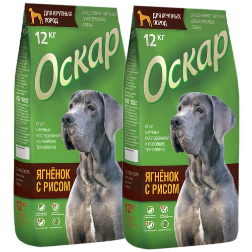 Оскар для взрослых собак крупных пород с ягненком и рисом (12 + 12 кг)