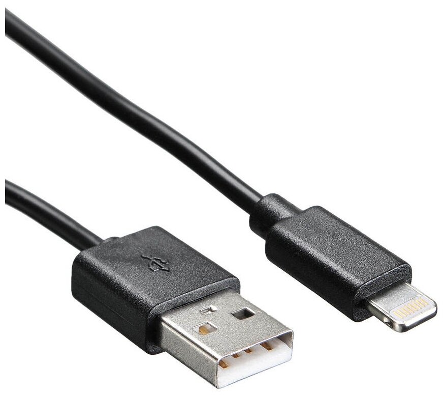 Кабель Buro Lightning (m) - USB (m), 1.2м, 2A, черный [usb-ip-1.2b2a]