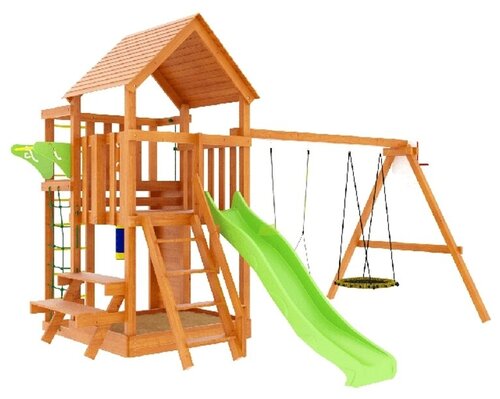 Детская площадка IgraGrad Крафт Pro 3 со скатом 2.2 м (спортивно-игровая площадка для дачи и улицы)