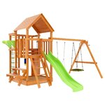 Детская площадка IgraGrad Крафт Pro 3 со скатом 2.2 м (спортивно-игровая площадка для дачи и улицы) - изображение