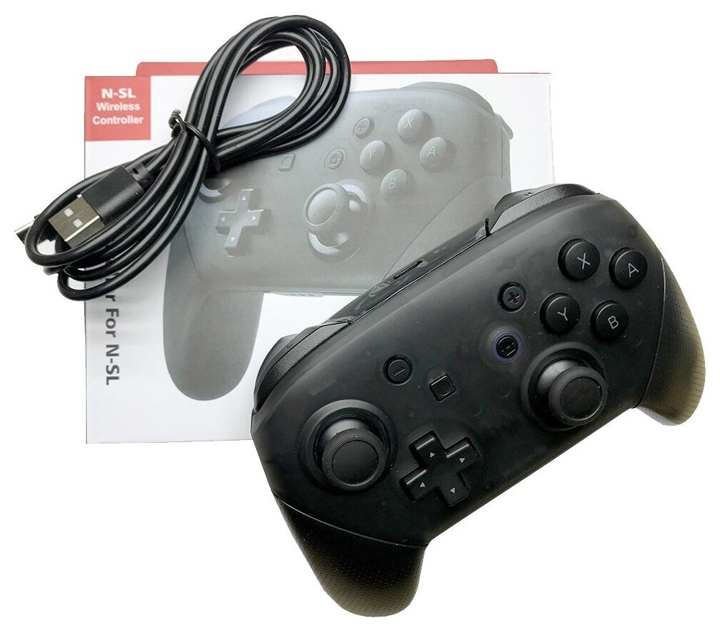 Геймпад беспроводной/Bluetooth-джойстик N-SL для консоли/приставки Nintendo Switch Pro и PC, черный