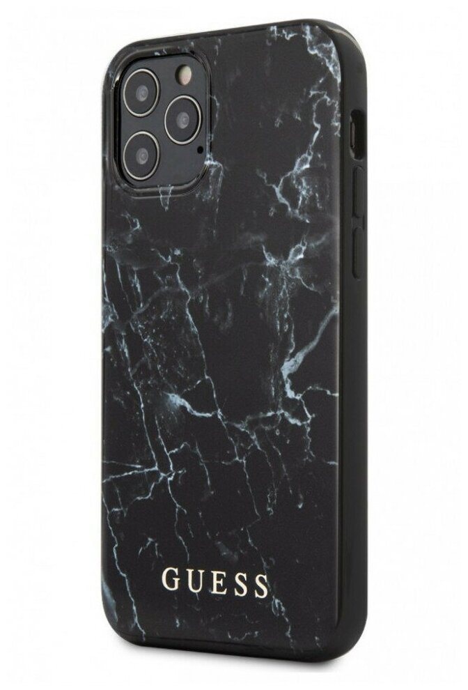 Чехол CG Mobile Guess Marble Design Hard PC/TPU для iPhone 12/12 Pro, цвет Черный (GUHCP12MPCUMABK)