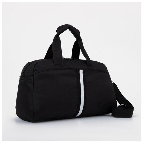 фото Сумка спортивная на молнии, 3 наружных кармана, цвет чёрный mikimarket