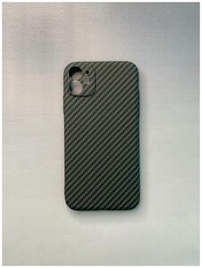 Фото Карбоновый чехол с защитой камеры для iPhone 11 / Карбон / Защитный чехол