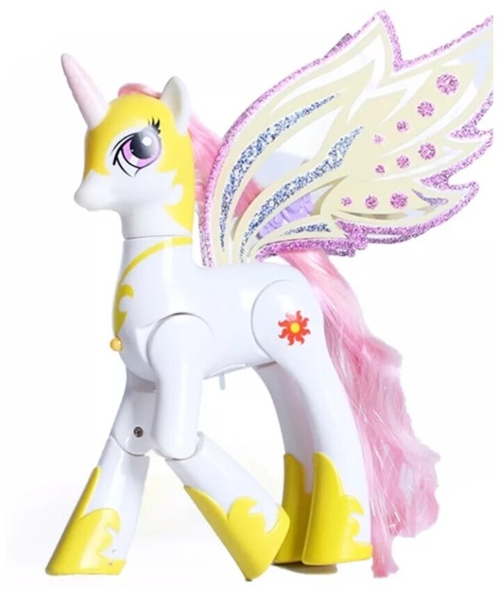 Фигурка пони Принцесса Селестия , My Litlle Horse белая/свет, звук подвижные ножки
