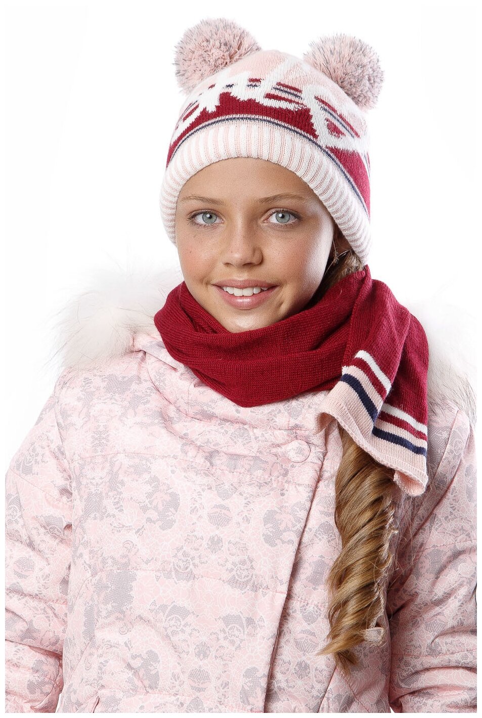 Комплект шапка и шарф для девочки Шалуны 405514
