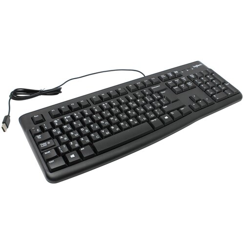 Клавиатура Logitech Keyboard K120 EER Black USB черный, русская клавиатура logitech keyboard k120 black usb