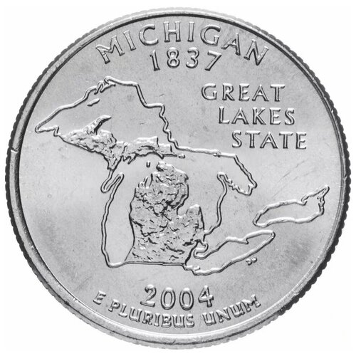 памятная монета 25 центов квотер 1 4 доллара штаты и территории миннесота сша 2005 г в монета в состоянии unc без обращения Монета 25 центов Мичиган. Штаты и территории. США Р 2004 UNC