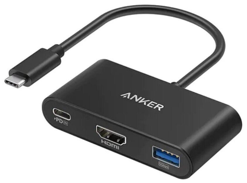 Хаб Anker A8339 PowerExpand 3-in-1 USB-C PD Hub Black (A83396A1)