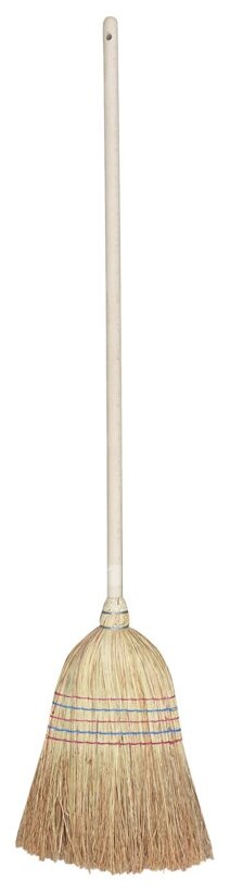 Веник-метла натуральная сорго York, плоская, деревянный черенок 100см - фотография № 2