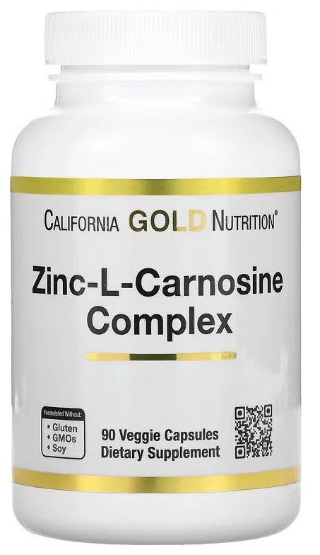 Капсулы California Gold Nutrition Zinc-L-Carnosine Complex, 90 г, 90 шт.