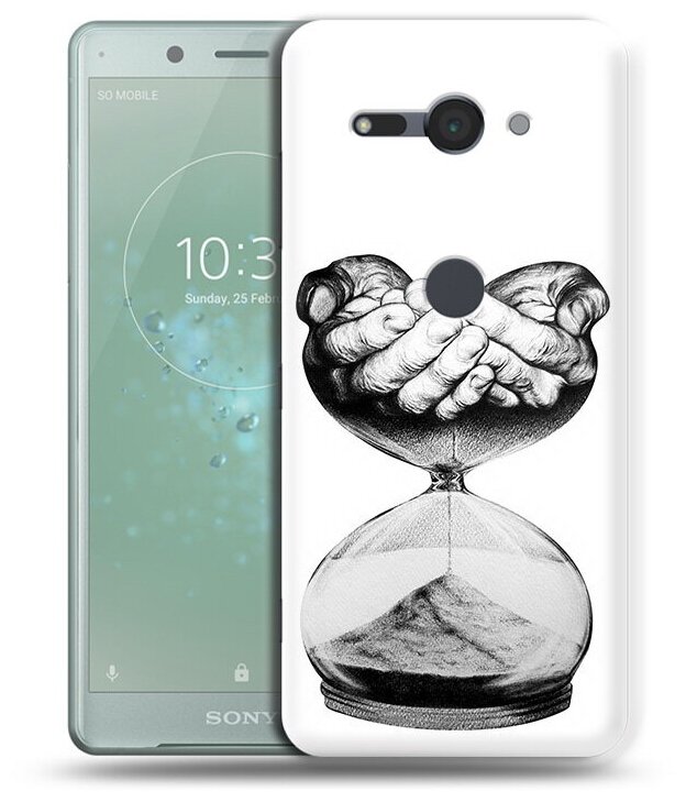 Чехол задняя-панель-накладка-бампер MyPads часы жизни черно белый для Sony Xperia XZ2 Compact противоударный