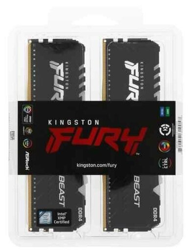 Оперативная память DIMM 32 Гб DDR4 3600 МГц Kingston Fury Beast RGB KF436C18BBAK232 PC4-28800 2x16 Гб
