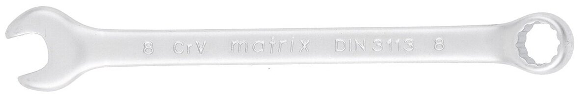 Ключ комбинированный, 8 мм, CrV, матовый хром Matrix 15104 - фотография № 6