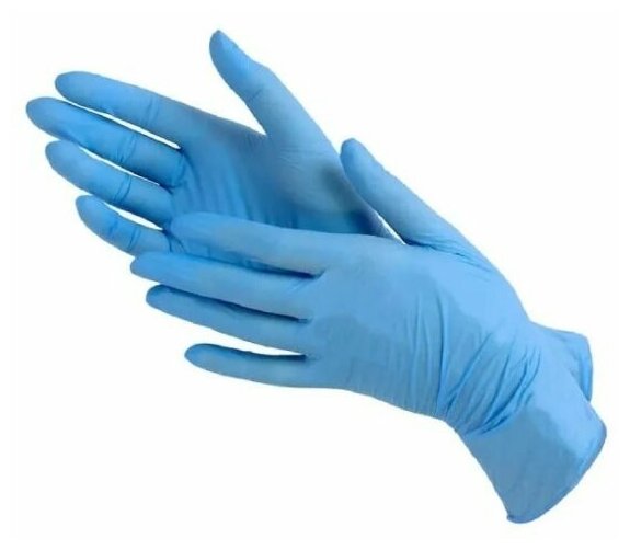 Перчатки винил - нитриловые одноразовые, нестерильные, неопудренные. Синие/ Размер XS - 100 шт.