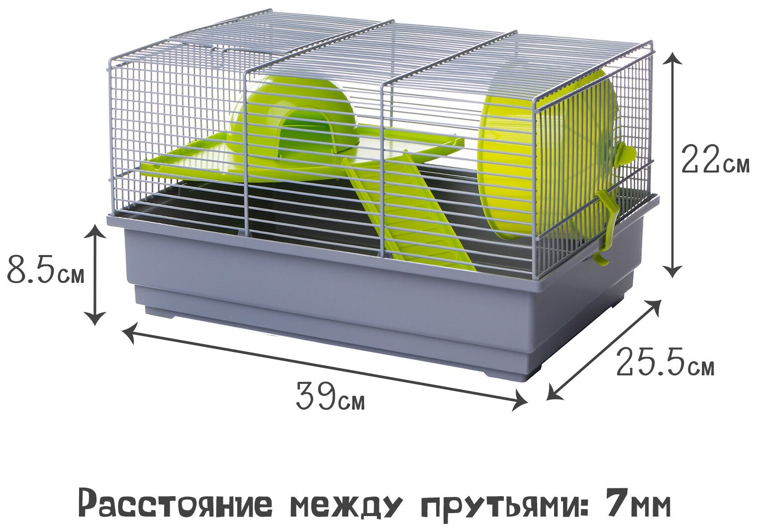 Клетка для грызунов VOLTREGA (114G), зелёная, 39х25.5х22см (Испания) - фотография № 1