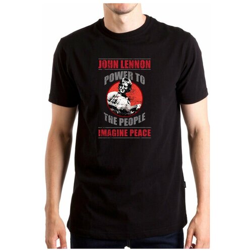 Футболка John Lennon Power To The People Magazin-Futbolok черного цвета