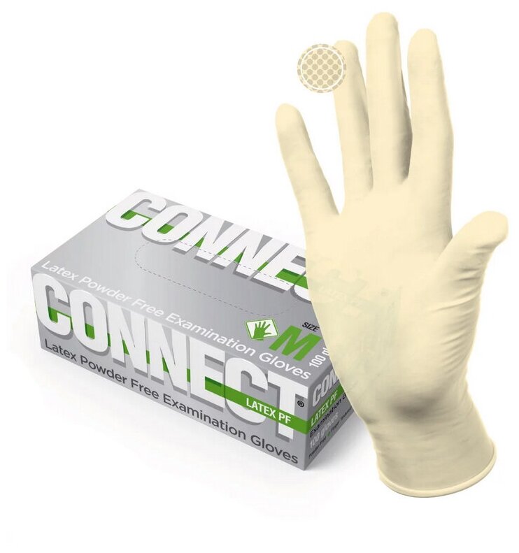фото Перчатки смотровые Connect Latex PF