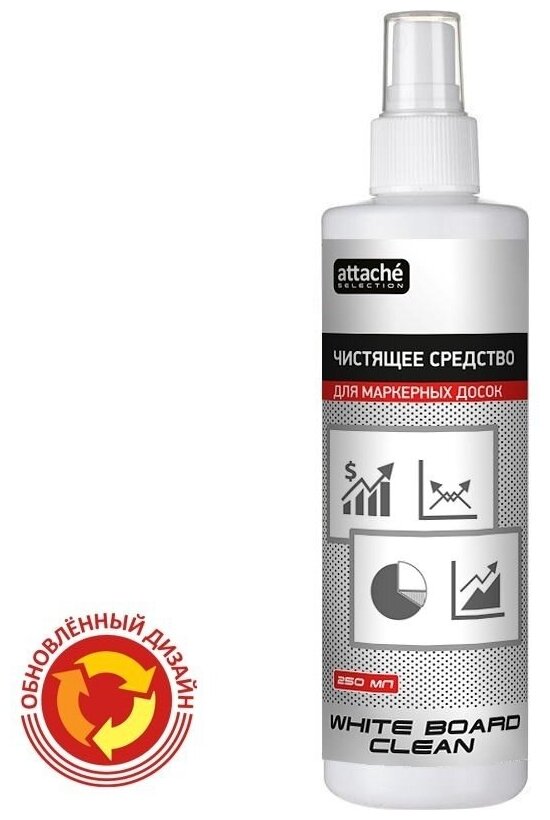 Спрей для чистки маркерных досок Attache White board Clean, 250 мл (134430)