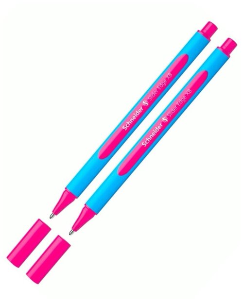 Ручка шариковая Schneider Slider Edge XB, 1.4 мм, трехгранный прорезиненный корпус, розовая, 2 шт.