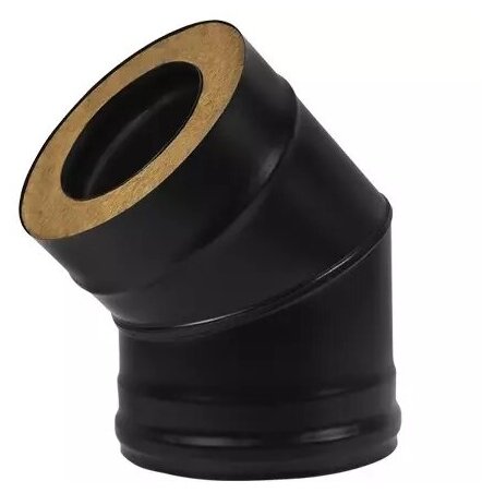 Сэндвич-колено BLACK 45° 2 секции нерж 0,8 мм AISI 430 (115х200 мм, Чёрный) - фотография № 1