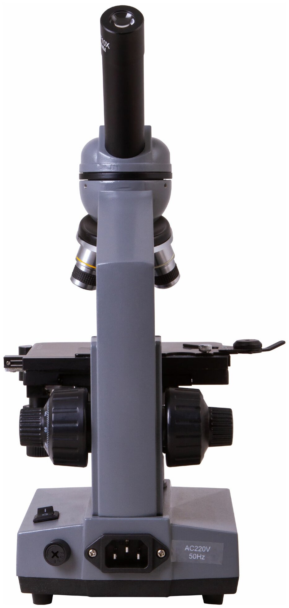 Микроскоп Levenhuk 320 BASE монокуляр 401000x на 4 объектива серый/черный - фото №2