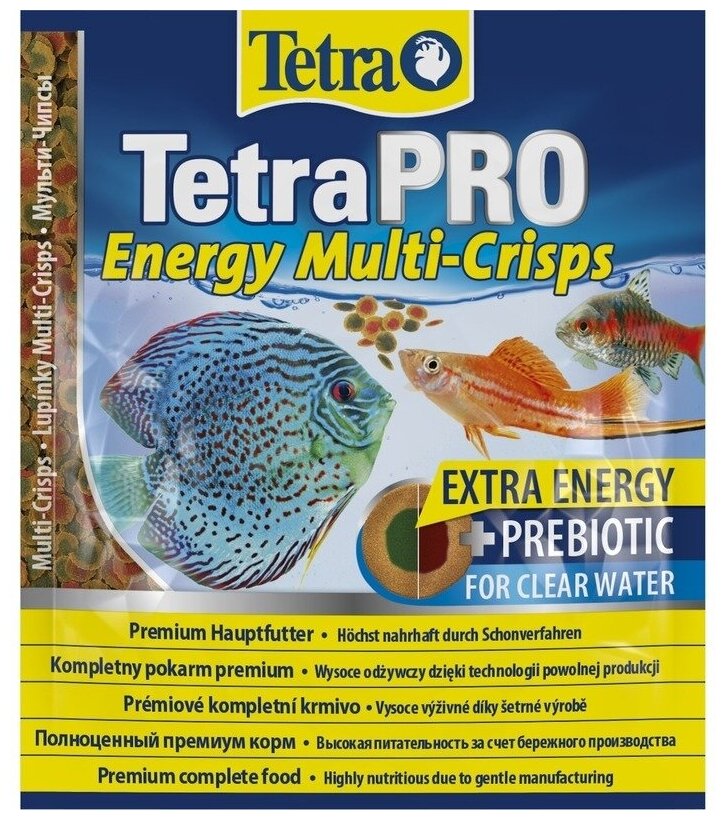 TetraPro Energy Crisps Корм-чипсы для всех видов рыб для дополнительной энергии 12гр - фотография № 17