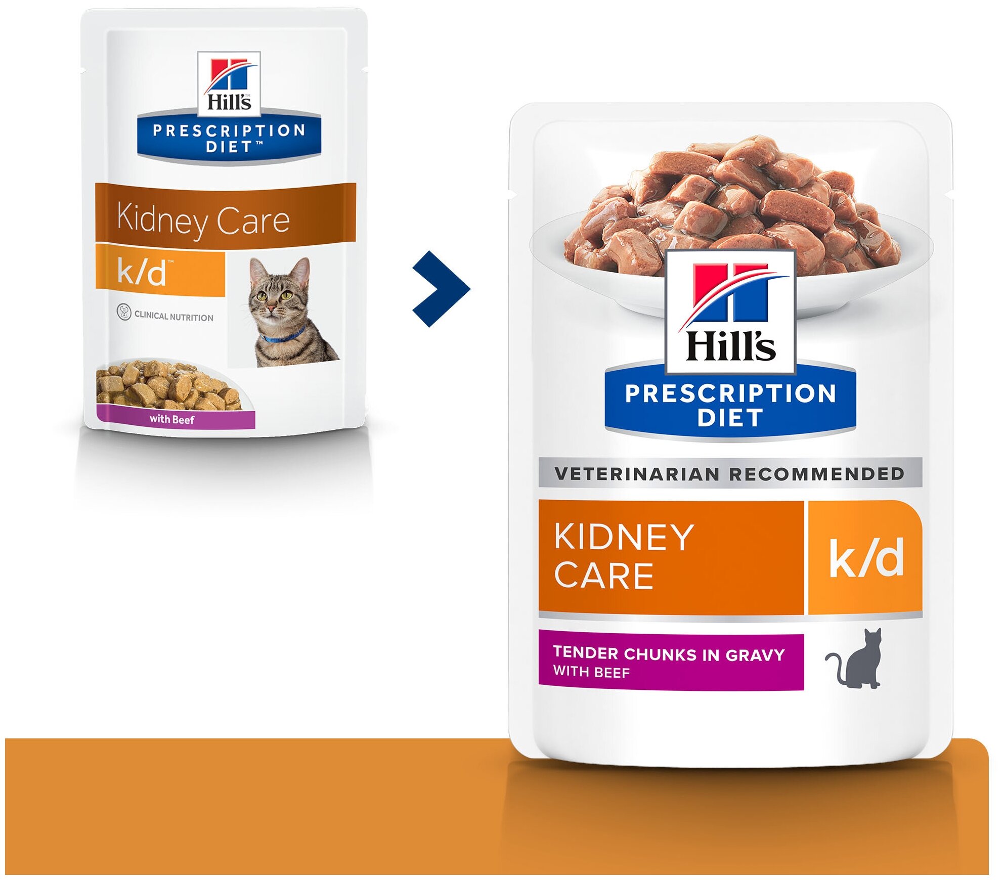 Влажный диетический корм для кошек Hill's Prescription Diet k/d Kidney Care при хронической болезни почек, с говядиной, 12шт. х 85 г - фотография № 11