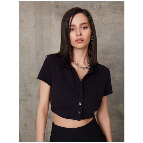 Поло FEELZ, хлопок, размер XS, черный