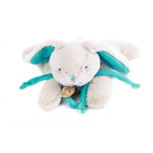 Мягкая игрушка Кролик 45 см серый/бирюзовый