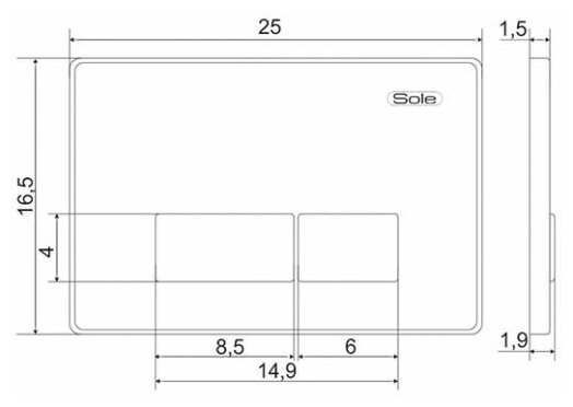 Клавиша SOLE (BLACK) квадратная к системе инсталляции SOLE для подвесного унитаза - фотография № 6