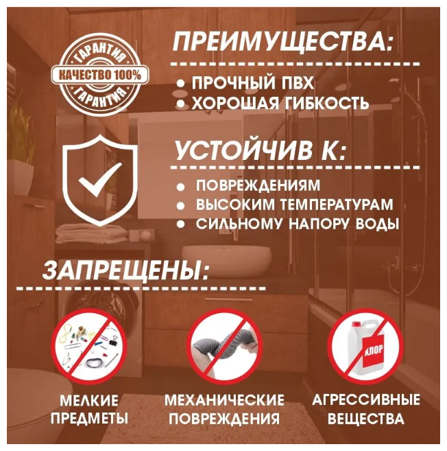 Шланг для стиральных и посудомоечных машин (сливной) "Thermofix" (3м) / Шланг сливной