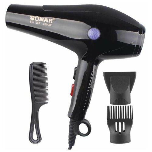 Профессиональный фен для волос SonarPro для сушки для укладки Подарочный набор черный2 насадки 3000W 160000₽