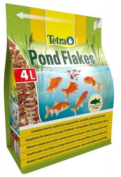 Tetra Pond Flakes корм для прудовых рыб в хлопьях, 4 л - фотография № 6