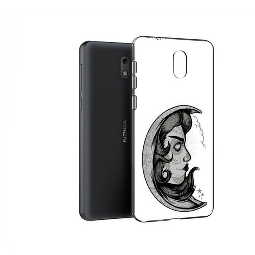 Чехол задняя-панель-накладка-бампер MyPads черно белая луна с лицом для Nokia 2 противоударный чехол задняя панель накладка бампер mypads черно белая луна с лицом для nokia 2 3 противоударный