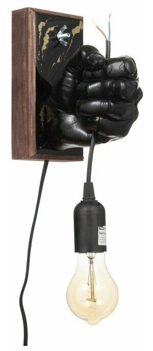 Светильник настенный лофт "Левая рука" E27 60Вт черный 18х18х10 см. - фотография № 1