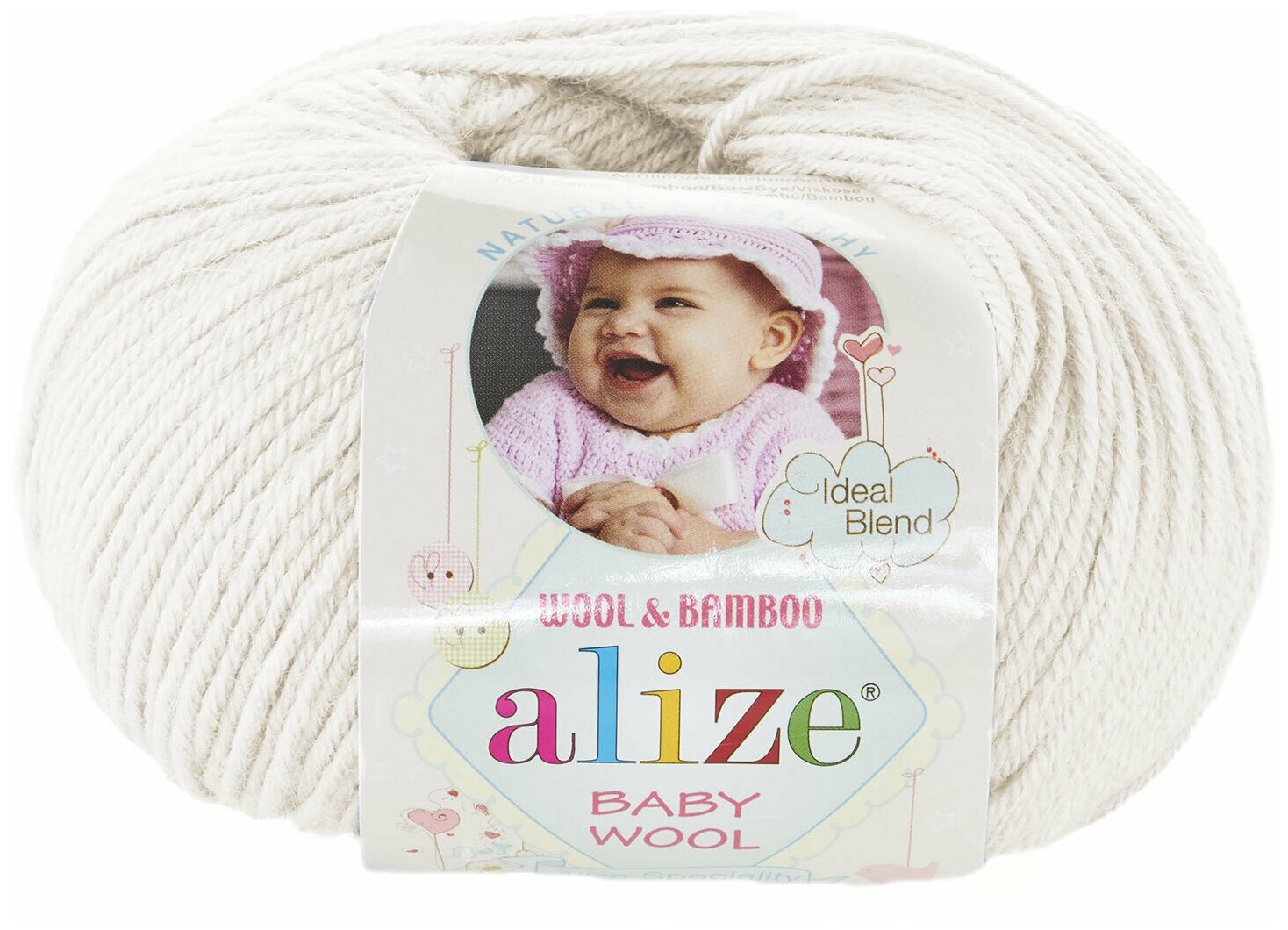 Пряжа Alize Baby Wool Ализе Бэби вул, 62, 40% шерсть, 20% бамбук, 40% акрил, 50 г, 175 м, 1 моток.